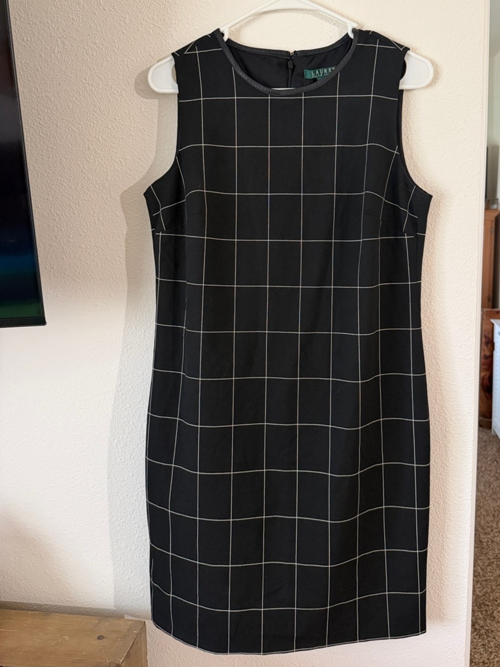 Lauren Ralph Lauren Black Windowpane Sheath Dress